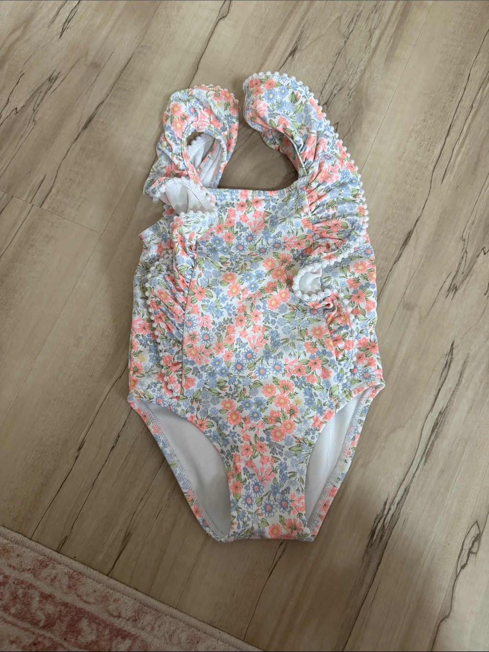 Janie and Jack Floral One-Piece Swimsuit in Pink, Blue, Green